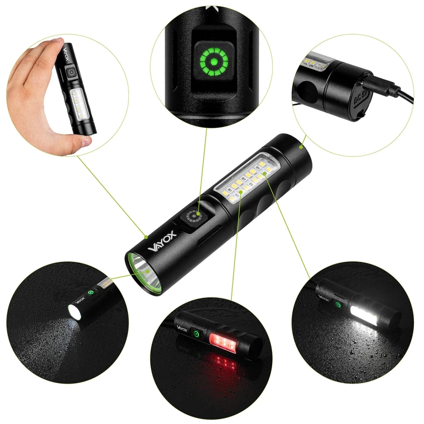 LED dimmbare wiederaufladbare Taschenlampe mit rotem Licht LED/5W/5V IPX4 250 lm 2000 mAh
