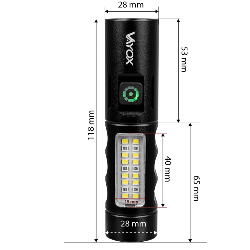 LED dimmbare wiederaufladbare Taschenlampe mit rotem Licht LED/5W/5V IPX4 250 lm 2000 mAh