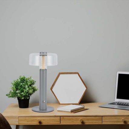 LED dimmbare wiederaufladbare Touch-Tischlampe LED/1W/5V 3000K 1800 mAh grau
