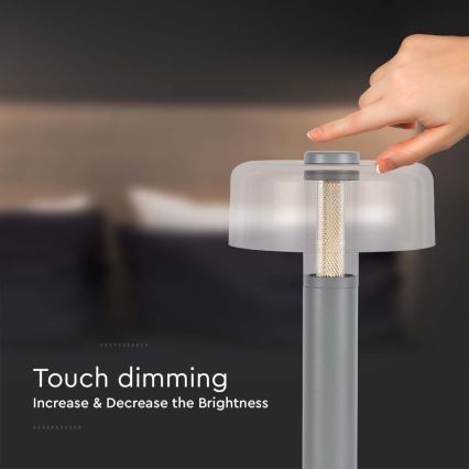 LED dimmbare wiederaufladbare Touch-Tischlampe LED/1W/5V 3000K 1800 mAh grau