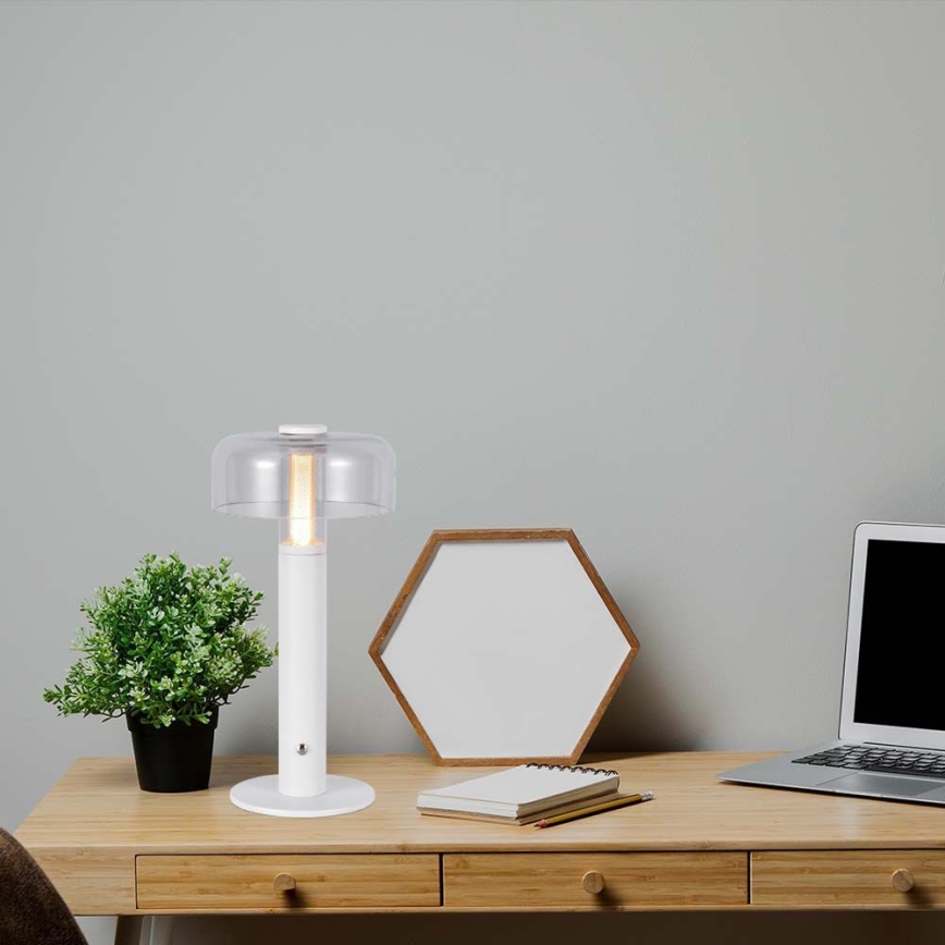 LED dimmbare, wiederaufladbare Touch-Tischlampe LED/1W/5V 3000K 1800 mAh weiß