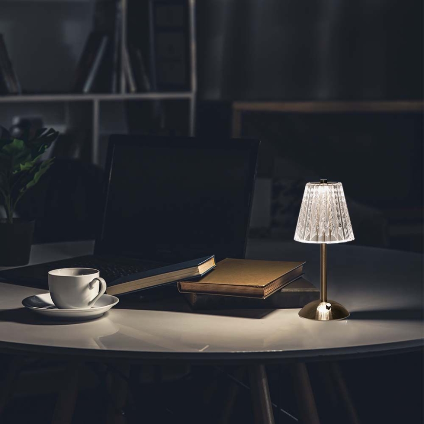 LED dimmbare, wiederaufladbare Touch-Tischlampe LED/2,4W/5V 3000-6000K 1800 mAh glänzender Chrom