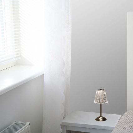 LED dimmbare, wiederaufladbare Touch-Tischlampe LED/2,4W/5V 3000-6000K 1800 mAh glänzender Chrom
