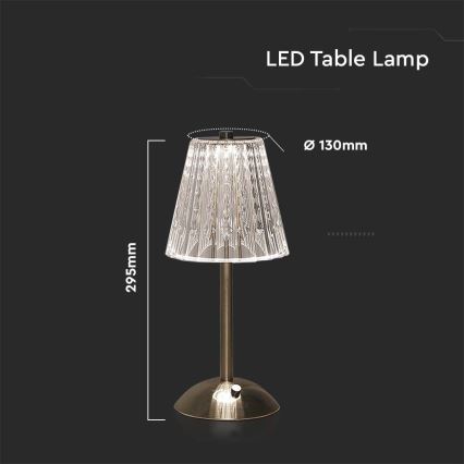 LED dimmbare, wiederaufladbare Touch-Tischlampe LED/2,4W/5V 3000-6000K 1800 mAh glänzender Chrom