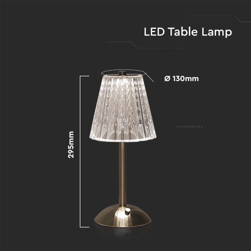 LED dimmbare, wiederaufladbare Touch-Tischlampe LED/2,4W/5V 3000-6000K 1800 mAh glänzender Chrom