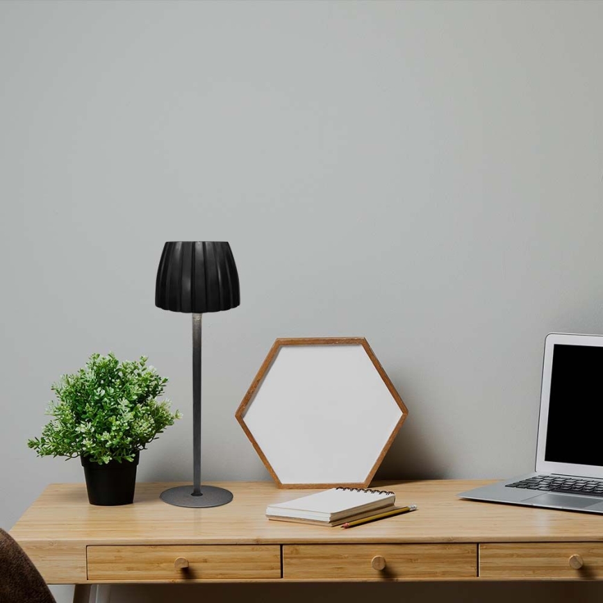 LED dimmbare, wiederaufladbare Touch-Tischlampe LED/2,7W/5V 3000/4000/6000K 1800 mAh schwarz
