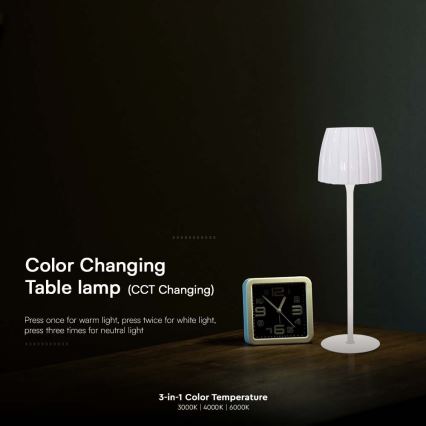 LED Dimmbarer wiederaufladbarer Touch-Tischlampen LED/2,7W/5V 3000/4000/6000K 1800 mAh Weiß