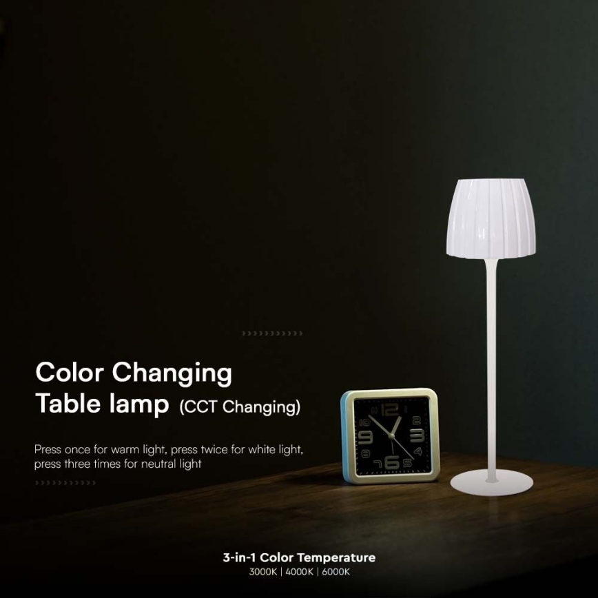 LED Dimmbarer wiederaufladbarer Touch-Tischlampen LED/2,7W/5V 3000/4000/6000K 1800 mAh Weiß