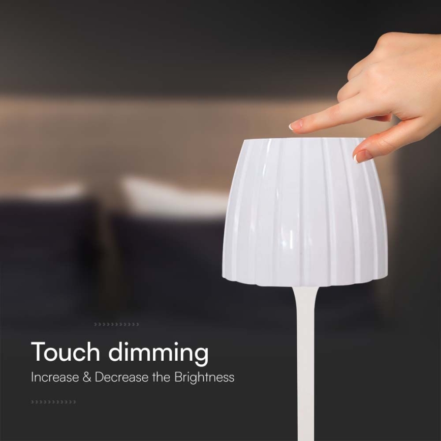 LED Dimmbarer wiederaufladbarer Touch-Tischlampen LED/2,7W/5V 3000/4000/6000K 1800 mAh Weiß