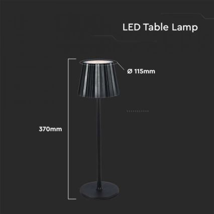 LED dimmbare wiederaufladbare Touch-Tischlampe LED/4W/5V 3000-6000K 1800 mAh schwarz