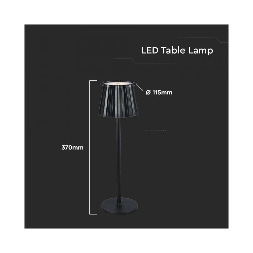 LED dimmbare wiederaufladbare Touch-Tischlampe LED/4W/5V 3000-6000K 1800 mAh schwarz