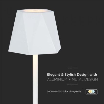 LED dimmbare wiederaufladbare Touch-Tischlampe LED/4W/5V 3000-6000K 1800 mAh weiß