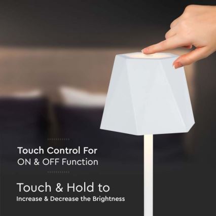 LED dimmbare wiederaufladbare Touch-Tischlampe LED/4W/5V 3000-6000K 1800 mAh weiß