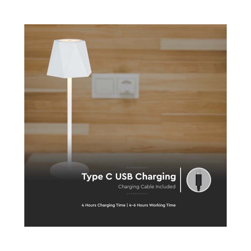 LED dimmbare wiederaufladbare Touch-Tischlampe LED/4W/5V 3000-6000K 1800 mAh weiß