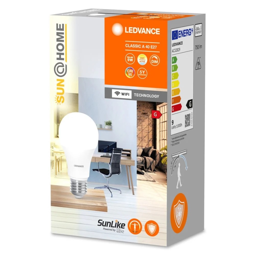 LED dimmbare antibakterielle Glühbirne A40 E27/9W/230V Wi-Fi - Ledvance