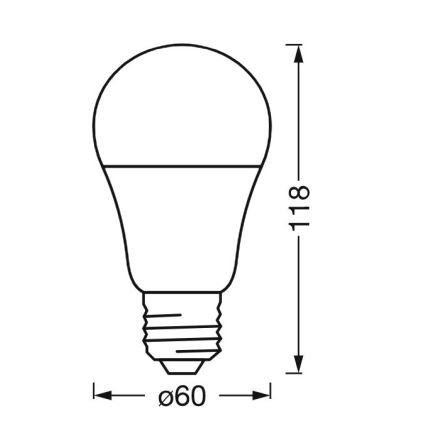 LED dimmbare antibakterielle Glühbirne A40 E27/9W/230V Wi-Fi - Ledvance