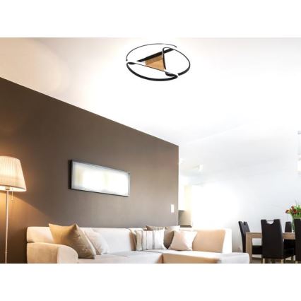 LED Dimmbares Deckenleuchte LED/75W/230V 3000-6500K Braun/Schwarz + Fernbedienung