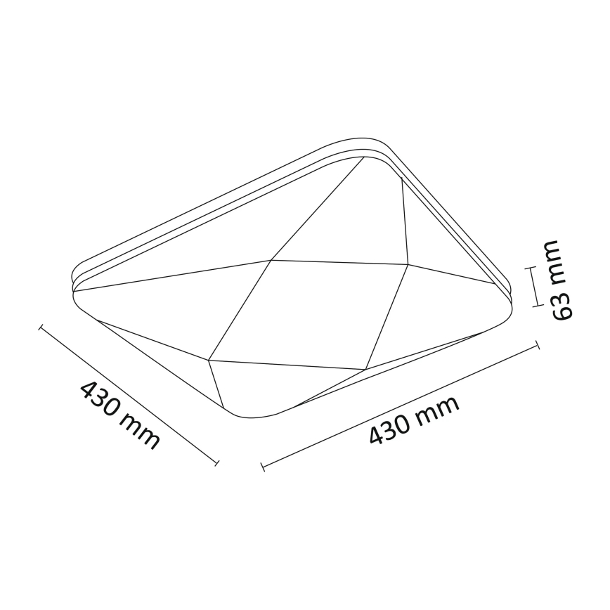 LED Dimmbare Deckenleuchte KASTOR mit Fernbedienung LED/72W/230V