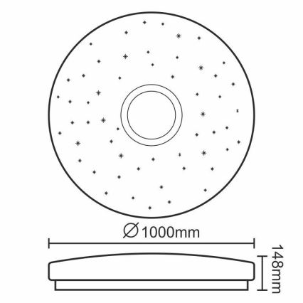 LED dimmbare Deckenleuchte LED/150W/230V + Fernbedienung