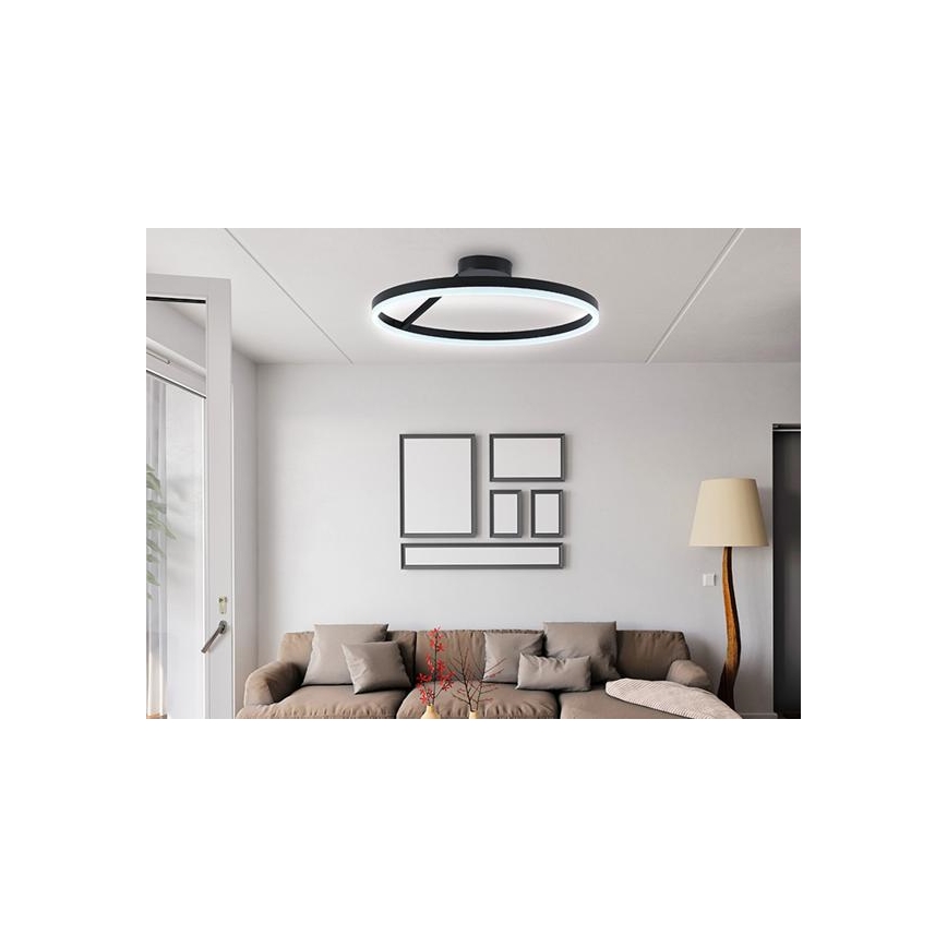 LED Dimmbarer Deckenleuchter LED/40W/230V 3000-6500K Schwarz + Fernbedienung