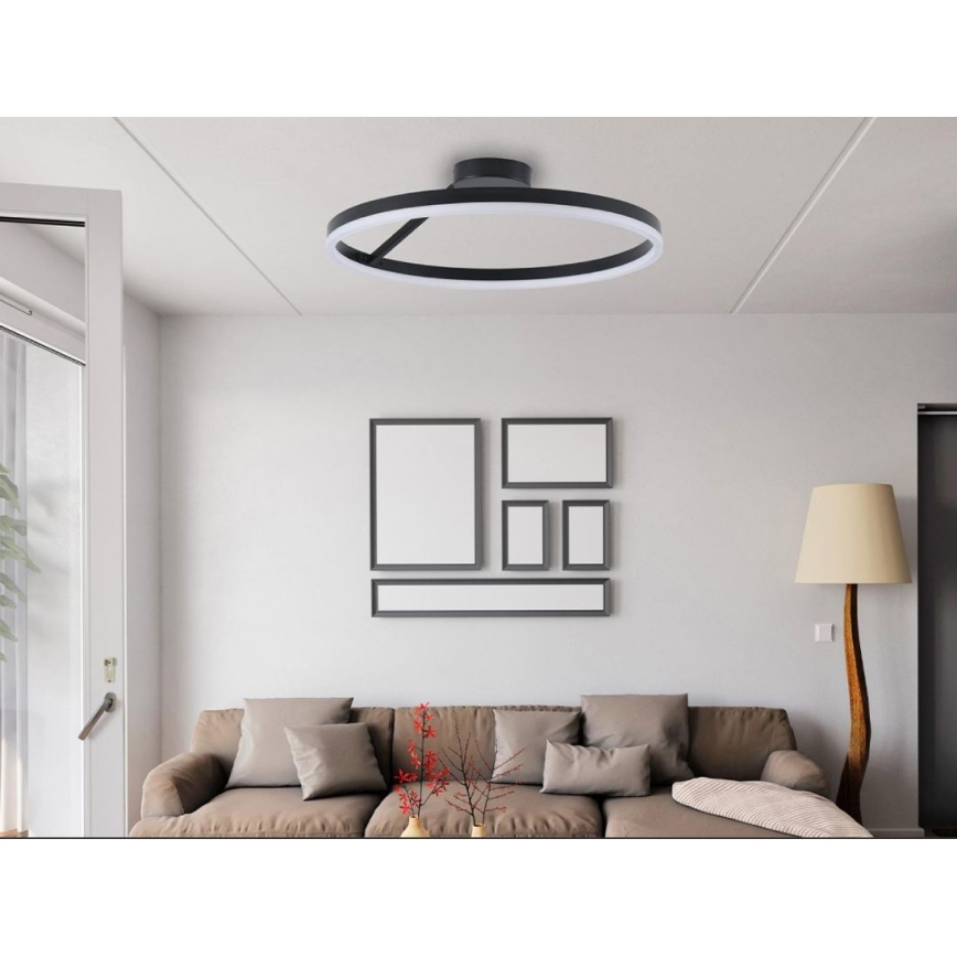 LED Dimmbarer Deckenleuchter LED/40W/230V 3000-6500K Schwarz + Fernbedienung
