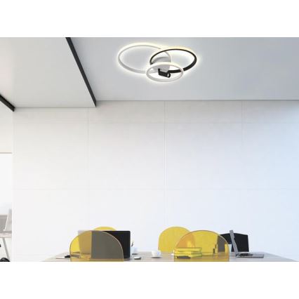 LED Dimmbares Deckenleuchte LED/70W/230V 3000-6500K Weiß/Schwarz + Fernbedienung