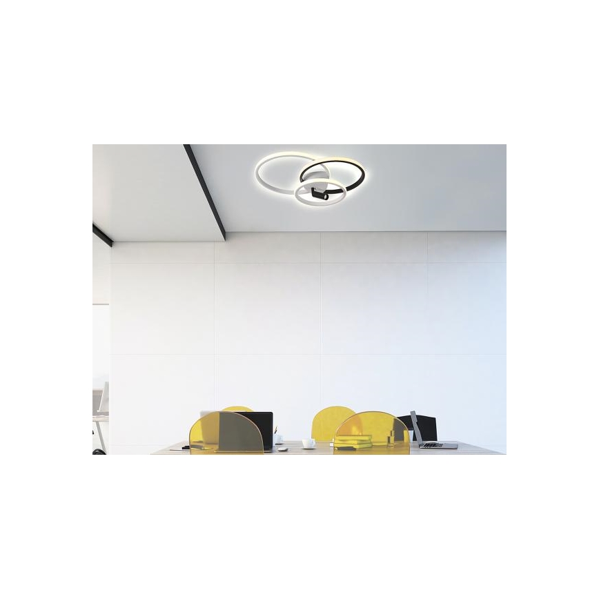 LED Dimmbares Deckenleuchte LED/70W/230V 3000-6500K Weiß/Schwarz + Fernbedienung