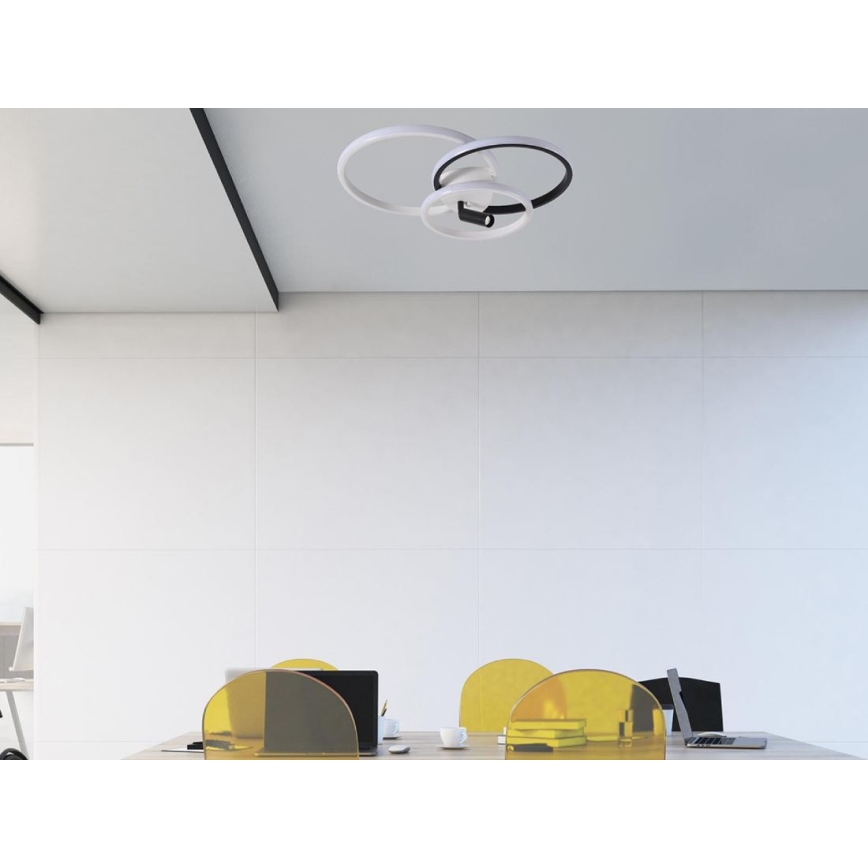LED Dimmbares Deckenleuchte LED/70W/230V 3000-6500K Weiß/Schwarz + Fernbedienung