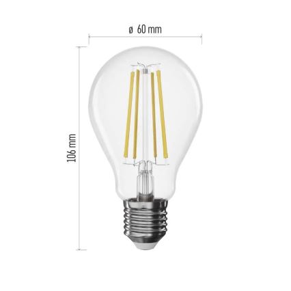 LED dimmbare Filament-Glühbirne A60 E27/7,5W/230V 4000K