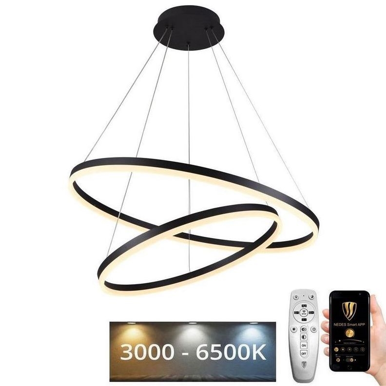 LED dimmbare Hängeleuchte an Kabel LED/100W/230V 3000-6500K Ø 80 cm + Fernbedienung