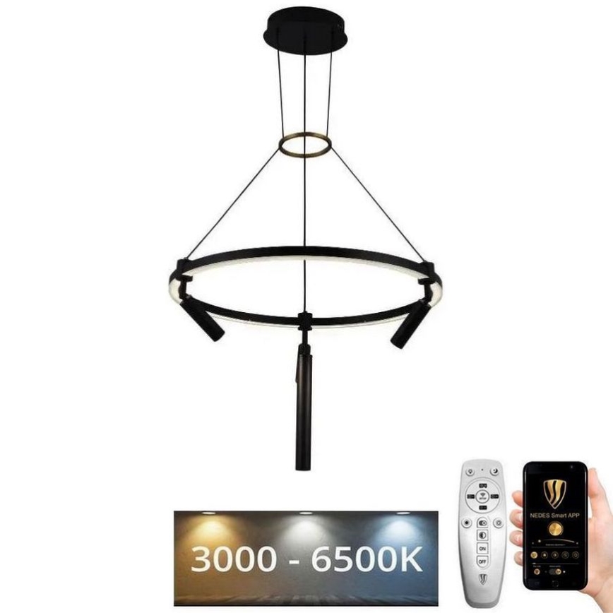 LED dimmbare Hängeleuchte an Kabel LED/85W/230V 3000-6500K + Fernbedienung