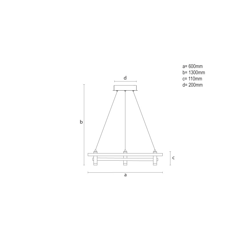 LED dimmbare Pendelleuchte an Kabel, 100 W, 230 V, 3000–6500 K, Ø 60 cm, inkl. Fernbedienung