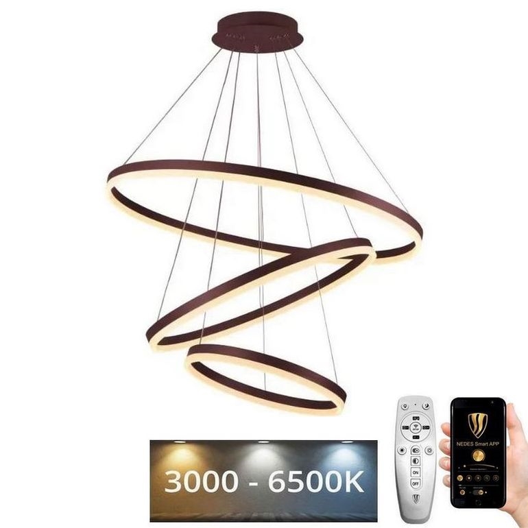 LED dimmbare Hängeleuchte an Seil LED/125W/230V 3000-6500K Ø 80 cm + Fernbedienung