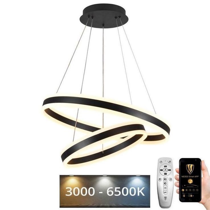 LED dimmbare Hängeleuchte an Seil LED/135W/230V 3000-6500K Ø 60 cm + Fernbedienung