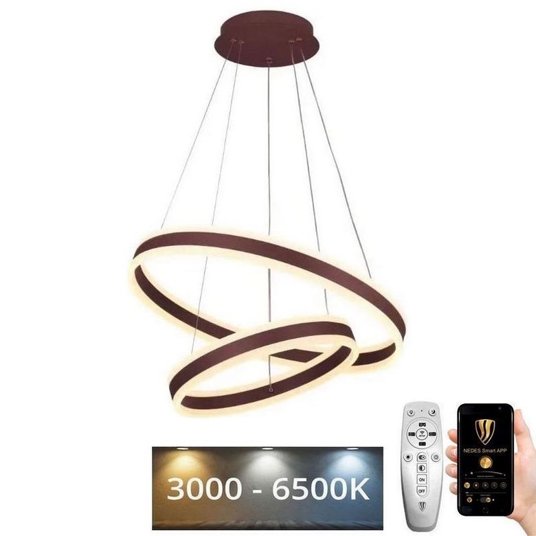 LED dimmbare Hängeleuchte an Seil LED/135W/230V 3000-6500K Ø 60 cm + Fernbedienung