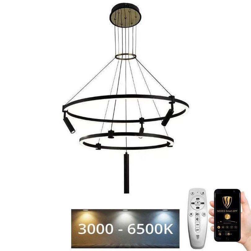LED dimmbare Hängeleuchte an Seil LED/140W/230V 3000-6500K + Fernbedienung