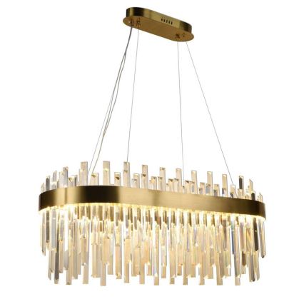 LED dimmbarer Kristall-Kronleuchter an Kabel LED/100W/230V 3000-6500K goldfarben + Fernbedienung