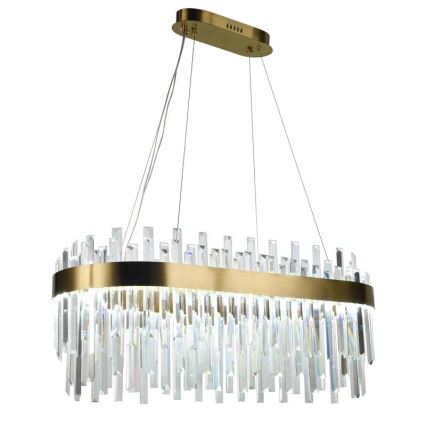 LED dimmbarer Kristall-Kronleuchter an Kabel LED/100W/230V 3000-6500K goldfarben + Fernbedienung