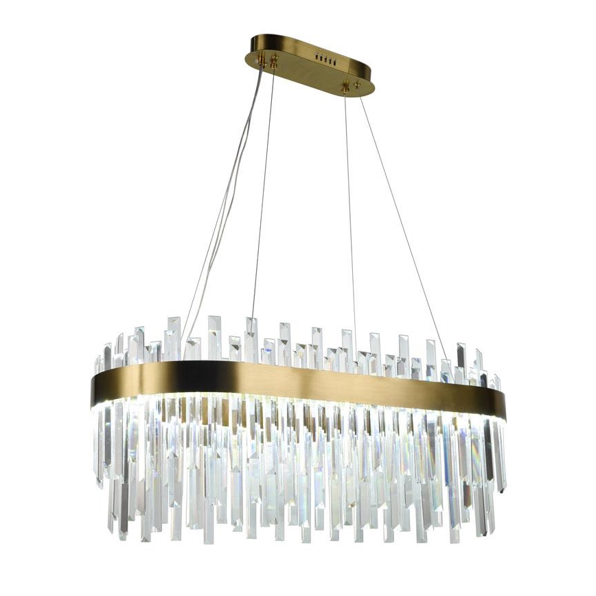 LED dimmbarer Kristall-Kronleuchter an Kabel LED/100W/230V 3000-6500K goldfarben + Fernbedienung