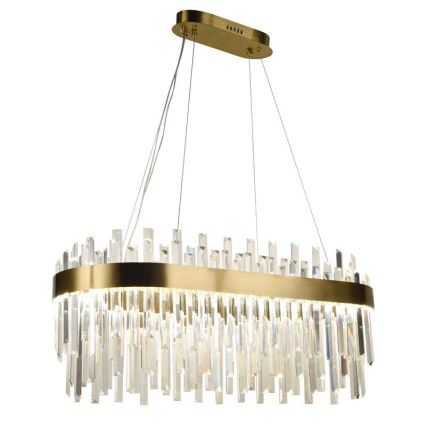 LED dimmbarer Kristall-Kronleuchter an Kabel LED/100W/230V 3000-6500K goldfarben + Fernbedienung