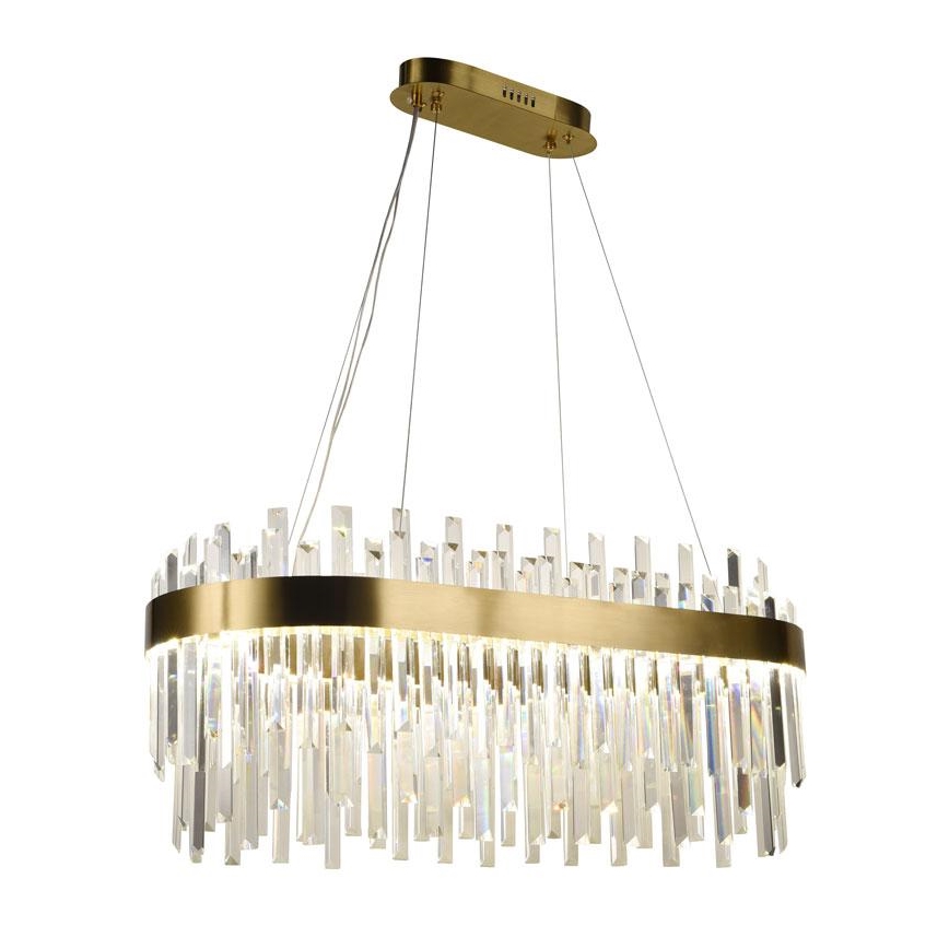 LED dimmbarer Kristall-Kronleuchter an Kabel LED/100W/230V 3000-6500K goldfarben + Fernbedienung