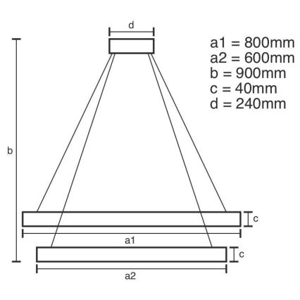LED dimmbare Hängeleuchte an Kabel LED/100W/230V 3000-6500K Ø 80 cm + Fernbedienung