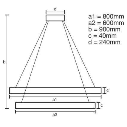 LED dimmbare Hängeleuchte an Kabel LED/100W/230V 3000-6500K Ø 80 cm + Fernbedienung