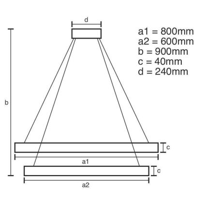 LED dimmbare Hängeleuchte an Kabel LED/100W/230V 3000-6500K Ø 80 cm + Fernbedienung