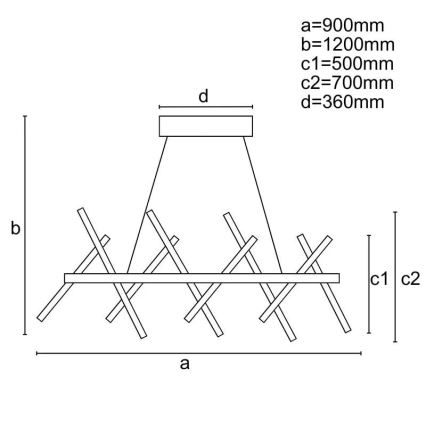 LED dimmbare Hängeleuchte an Seil LED/100W/230V 3000-6500K + Fernbedienung