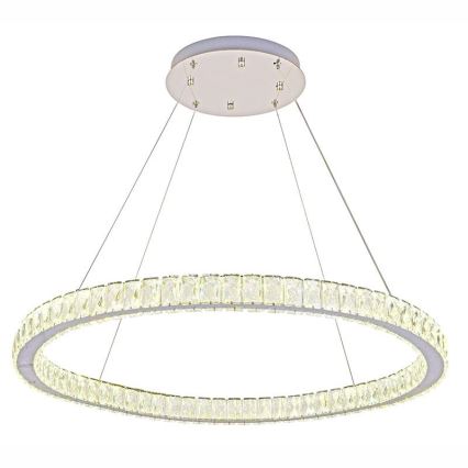 LED dimmbarer Kristall-Kronleuchter an Kabel LED/100W/230V 3000-6500K Silber + Fernbedienung