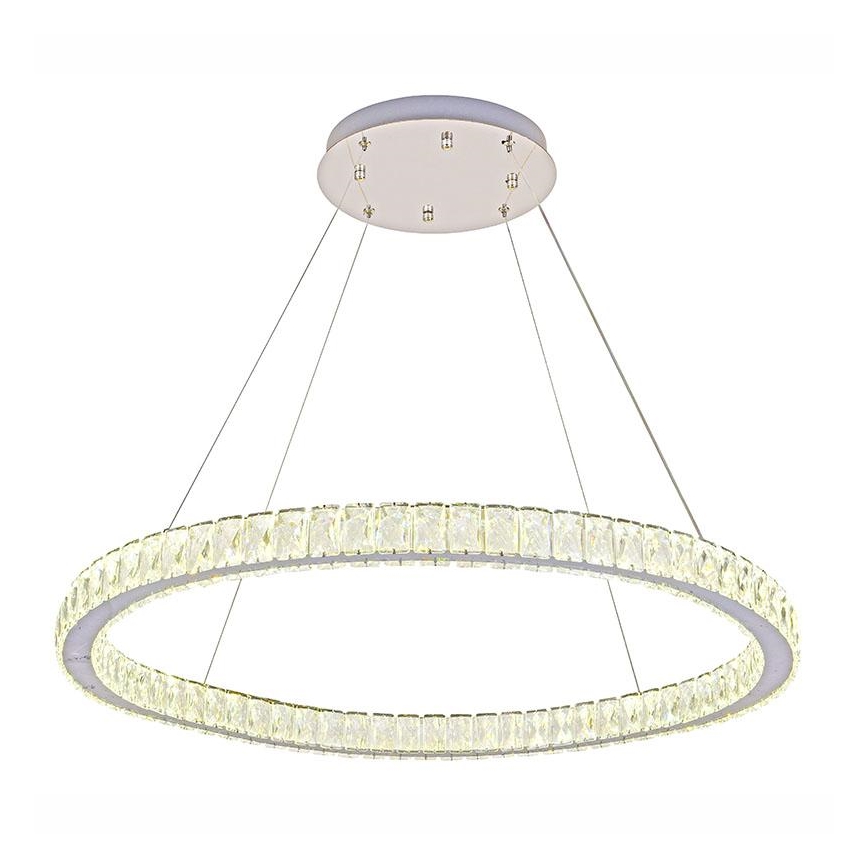 LED dimmbarer Kristall-Kronleuchter an Kabel LED/100W/230V 3000-6500K Silber + Fernbedienung