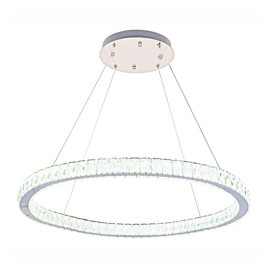 LED dimmbarer Kristall-Kronleuchter an Kabel LED/100W/230V 3000-6500K Silber + Fernbedienung