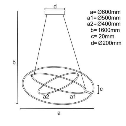 LED dimmbare Hängeleuchte an Kabel LED/105W/230V 3000-6500K Ø 60 cm + Fernbedienung