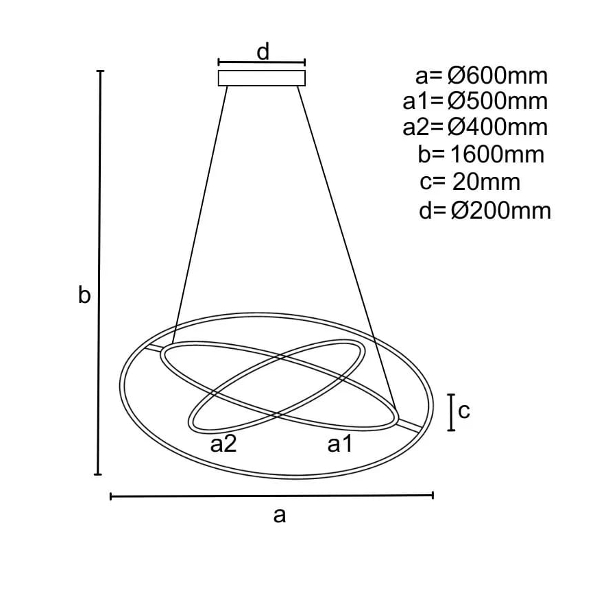LED dimmbare Hängeleuchte an Kabel LED/105W/230V 3000-6500K Ø 60 cm + Fernbedienung